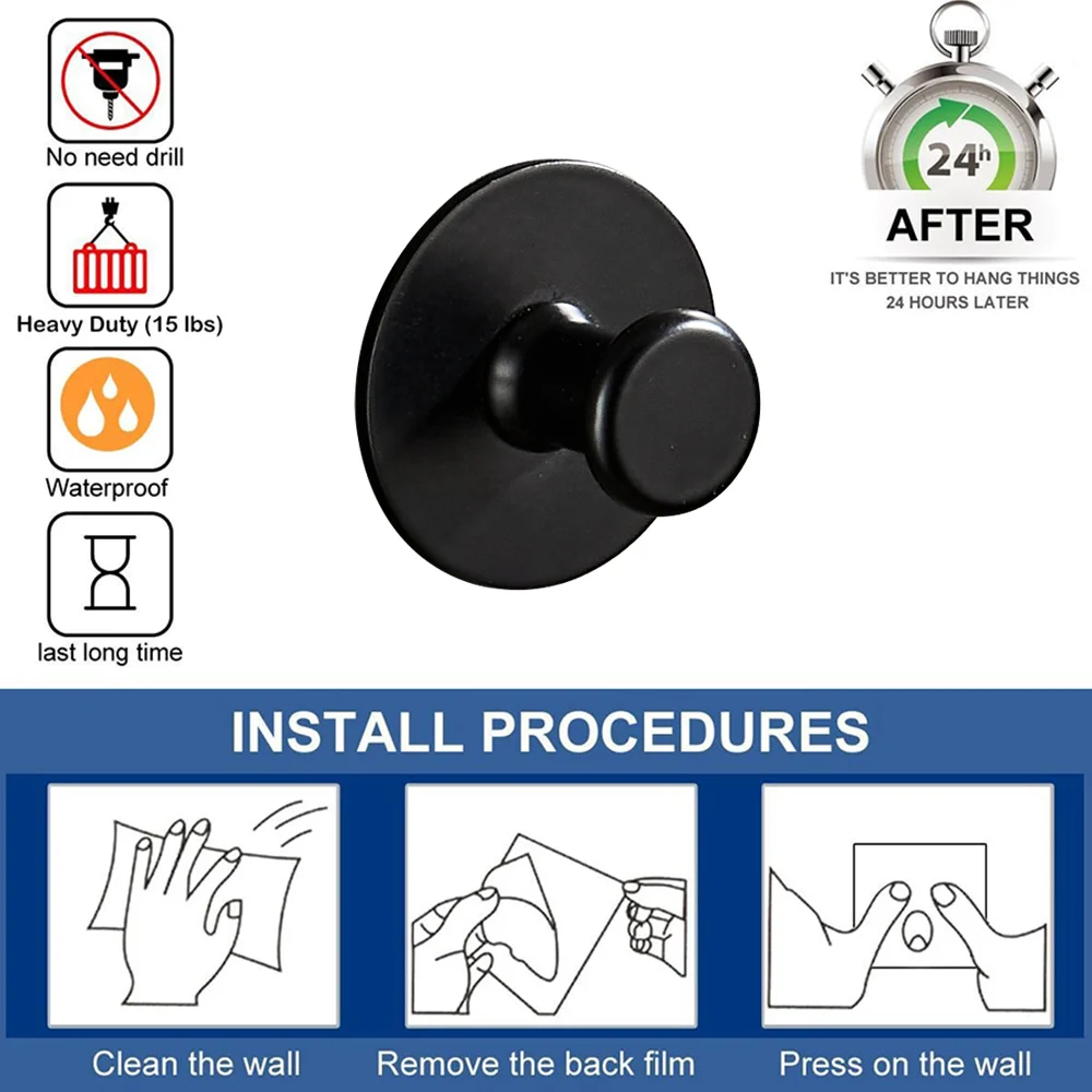 5/3/1pcs Stainless Steel Bathroom Robe Hooks Adhesive Wall Hook Towel Holder Bathroom Kitchen Hardware Multi-Purpose Hanger Hook