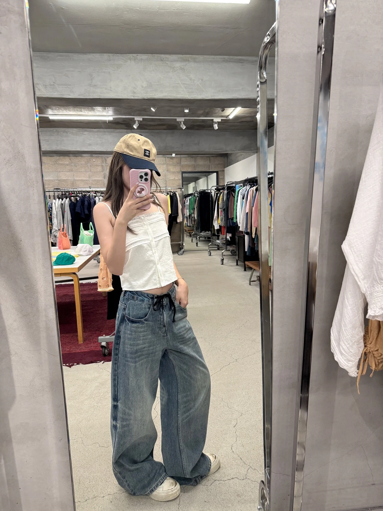 

Летние широкие джинсы Cuteioi с поясом, из хлопка, с низкой посадкой, прямого кроя, для женщин