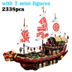 IN Stock Movie Series Compatible 70618 06057 Fate Bounty Levels Flying Ship Building Blocks Bricks Kid Christmas Gifts 2338PCS