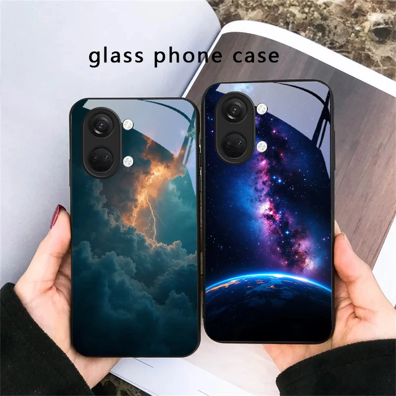 Heißes orangegoldenes Glas-Handyhülle für OnePlus Ace 2 3 2V 5 Pro Nord CE 2T 2 3 Lite N20 N30 6 7T 8 8T 9 10 Pro 11R 12R 13R