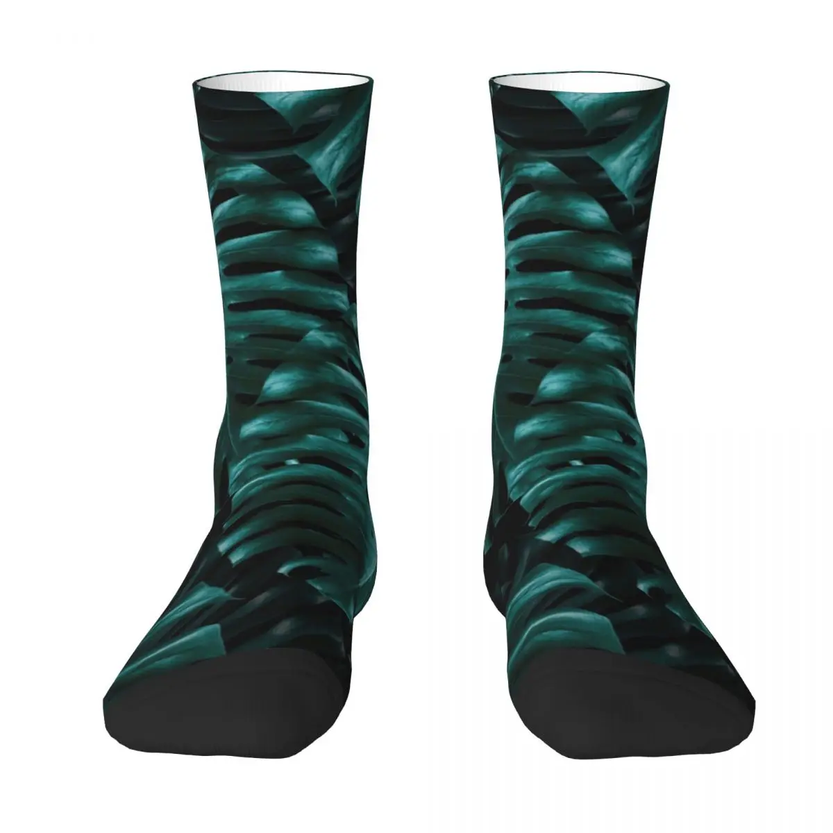 Tropical Monstera Socks Jungle Night Leaves Modern Stockings Winter Anti Sweat Couple Socks Medium Soft Running Sports Socks