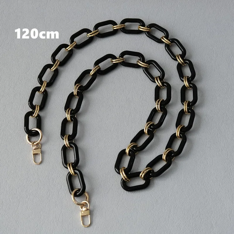 Neue modische Damen-Taschenriemen-Accessoires, abnehmbare Ersatzkette, schwarze, solide Acryl-Luxusriemen, Damen-Schultergriff-Ketten – Detail 16
