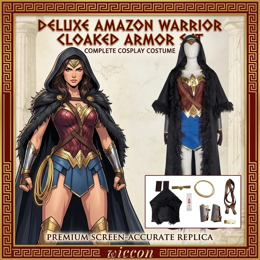 Conjunto de disfraz de uniforme de combate de la princesa Diana, accesorios de capa negra para mujer, ropa para fiesta de Halloween