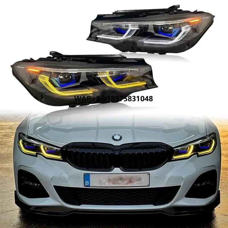 

For 3 Series G20 Car Headlights Yellow and White Dual Color Daytime Running Lights High Beam Control DRL Turn signal Lights