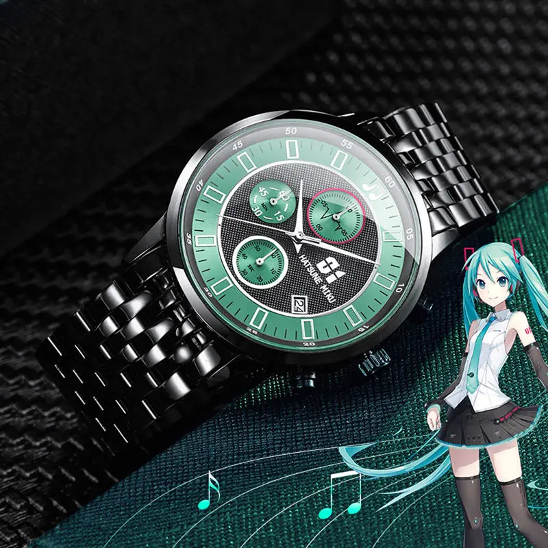 

Cartoon Animation Hatsune Miku Watch anime Co MIKU Sixteenth Anniversary Six needle Quartz Watch Limited Edition boys Girl Gift