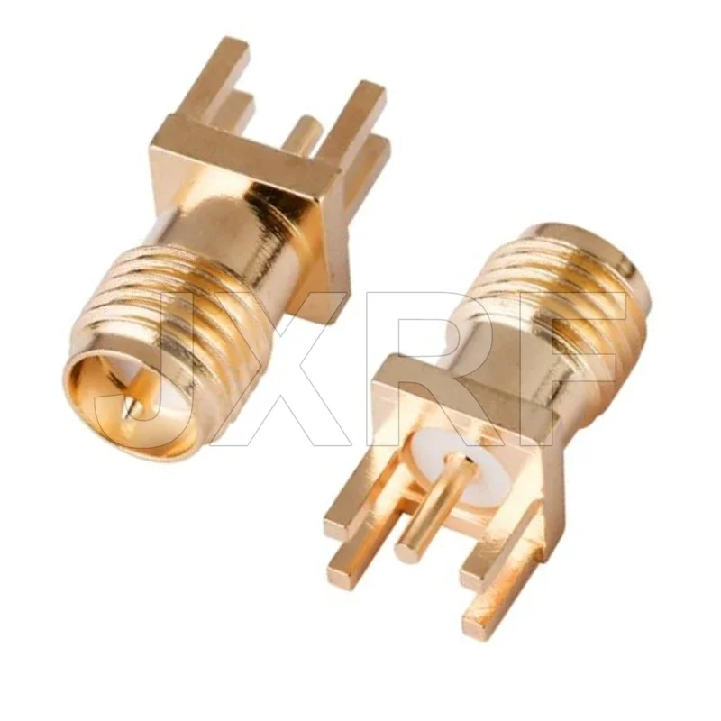 10Pcs/lot SMA Female Jack Male Plug Adapter Solder Edge PCB Straight Right angle Mount RF Copper Connector Plug Socket