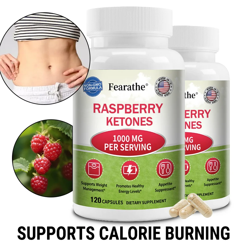 

Raspberry Ketones 1000mg Apple Cider Vinegar Capsules, Weight Management & Fat Burner, Appetite Suppressant, Metabolism Booster