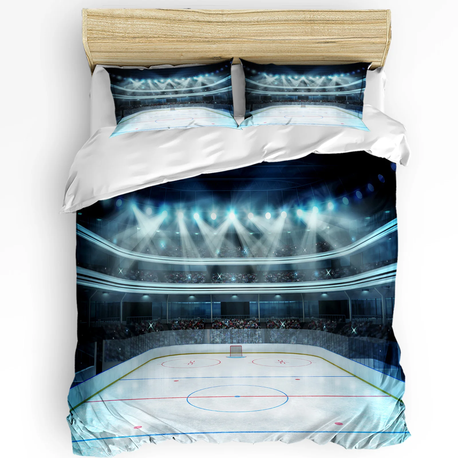 

3pcs Bedding Set Ice Hockey Field Home Textile Duvet Cover Pillow Case Boy Kid Teen Girl Bedding Covers Set