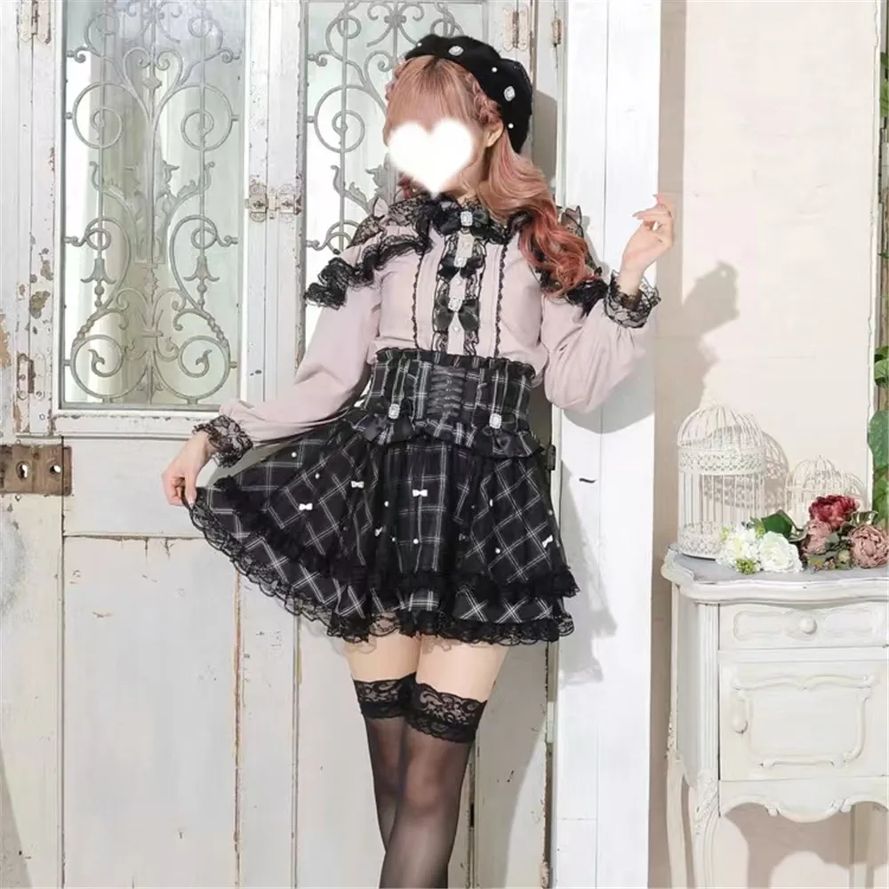 Elegant New Off-shoulder Sexy Lace Ruffles Cute Bow Sweet Long Sleeve Shirt Temperament Girls Peter Pan Collar Versatile Top