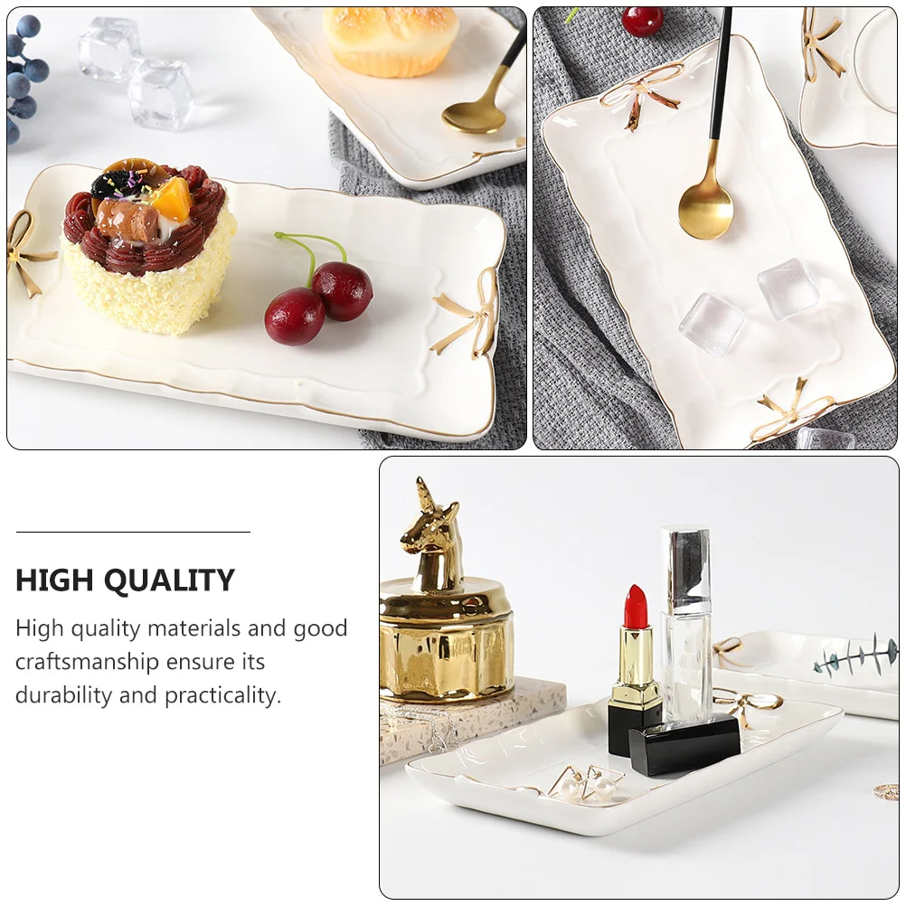 

1Pcs Ceramic Jewelry Tray Storage Organizer for Cosmetics Rings Small Items Nightstand Table Ceramics Storage Tray