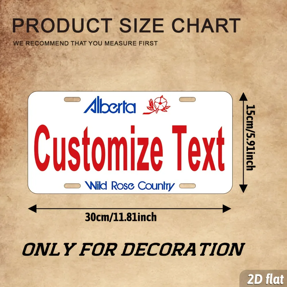 Custom Alberta Rustic Metal Sign 6x12