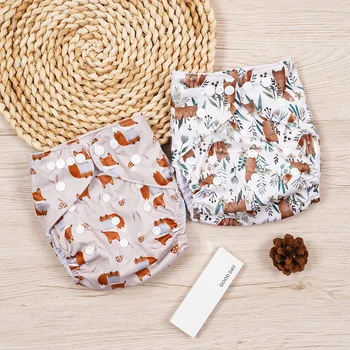 Happyflute-pañal de bolsillo para bebé, tela de gamuza, lavable y reutilizable, absorbente, ecológico, ajustable, 3-15KG, 2 piezas