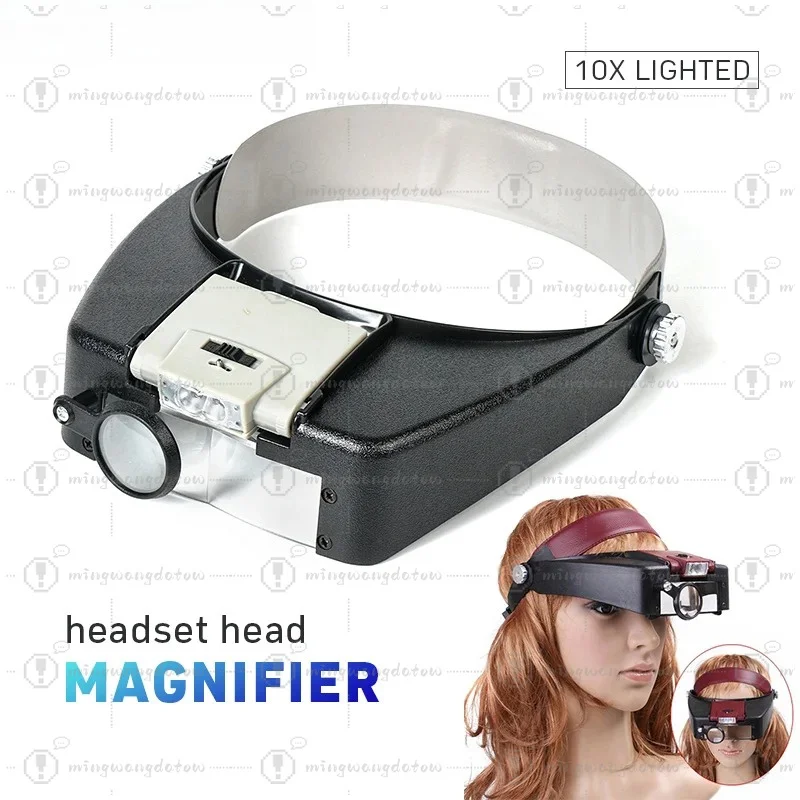 Tungfull LED Magnifier Glasses Hands-free Wearing Loupe Portable Lighted Magnifying Glass for Reading Jewelry Watch Repair