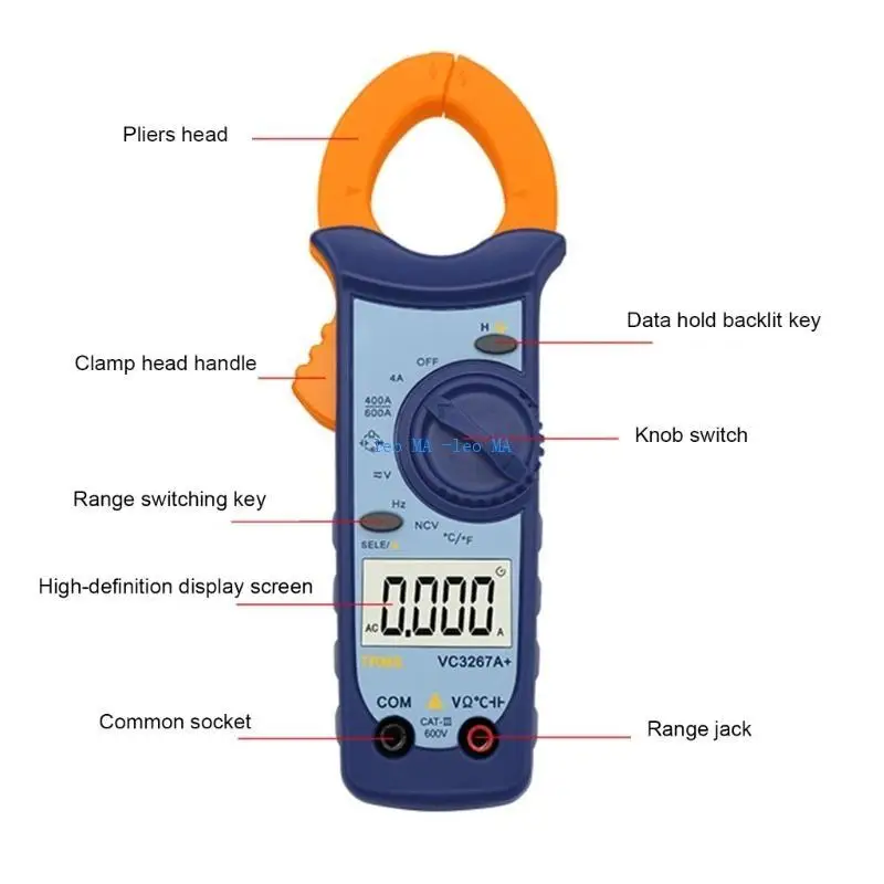 E15B الحقيقي RMS Auto Ranging Clamp Meter مع اكتشاف NCV وضوء السطوع العالي