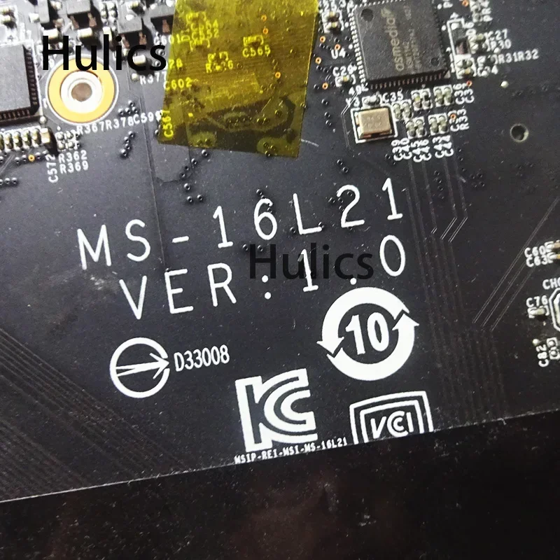 Hulics Used For MSI GT62VR Laptop MOTHERBOARD SR2FQ I7-6700HQ MS-16L2 MS-16L21 VER:1.0