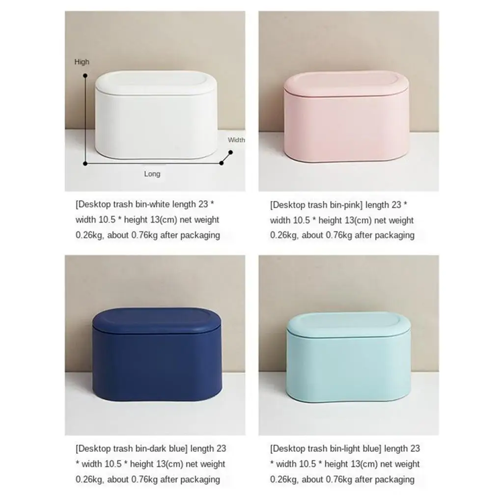 

Plastic Desktop Small Trash Can Hotel Rubbish Bin Dustbin Waste Paper Basket