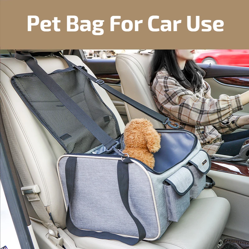 Multifunctional Pet Dog Car Seat Bag For Travel Dog Car Cage Cat handbag Vehicle-Mounted Box Small Dog Dual-Use Bag Pet Carrier