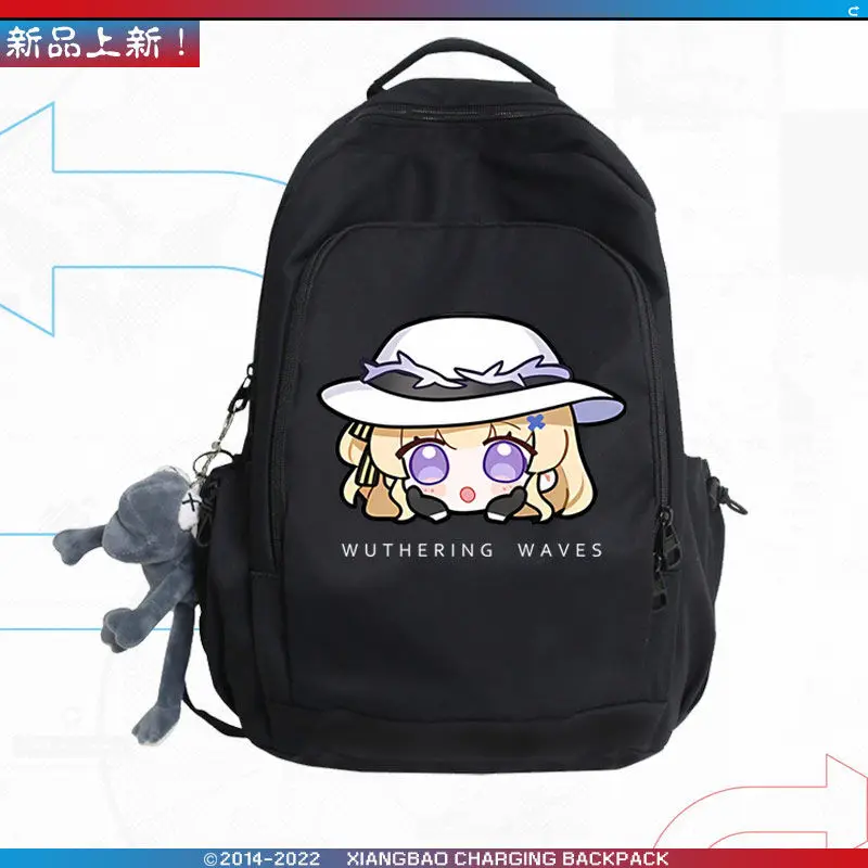 Mingchao Game Emoji Q Version Peripheral Two-Dimensional Unisex Backpack Casual Trendy Youth School Bag Ww Anime