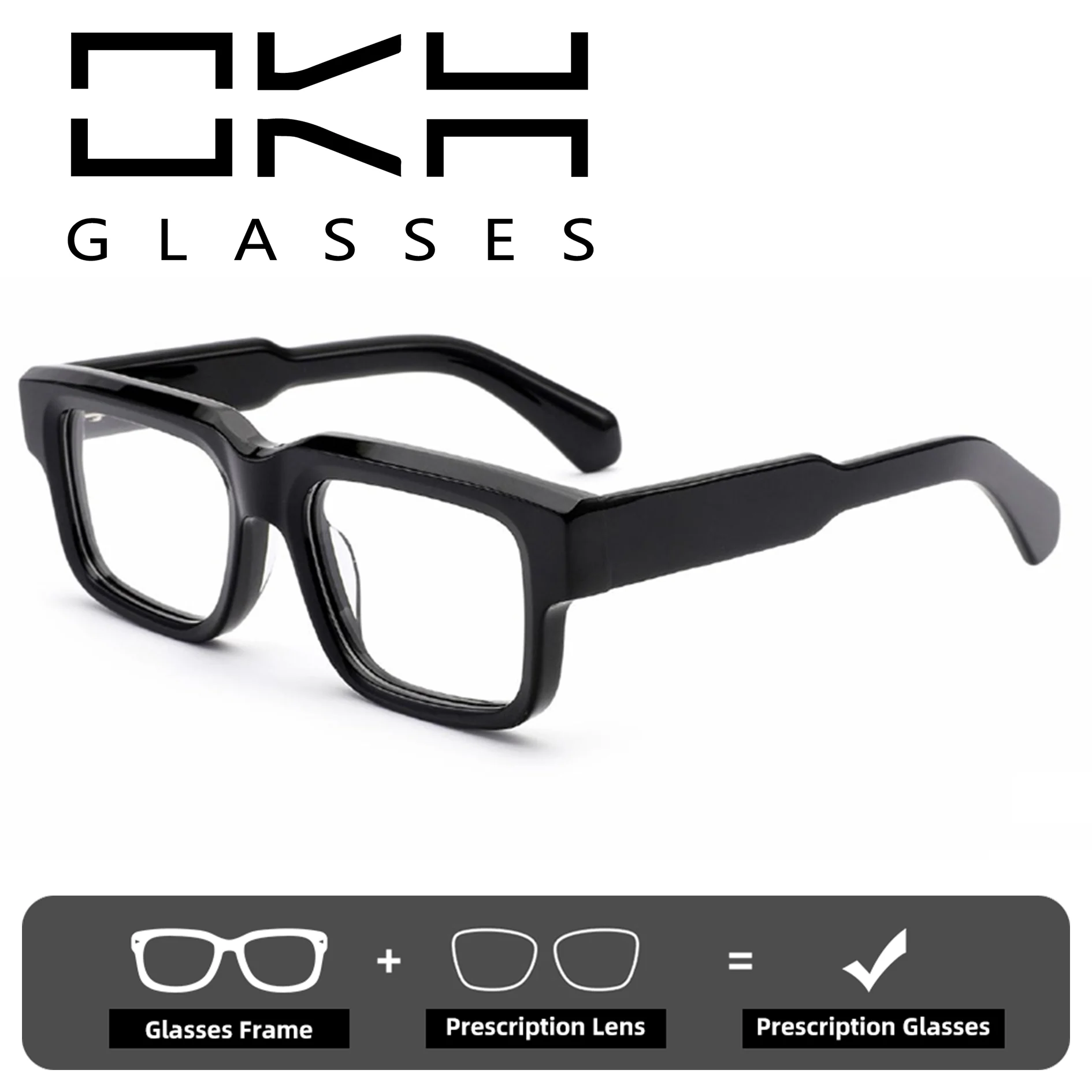 OKH Multifocus Sight Custom Eyeglasses Anti Blue Light Optical Lens Unisex Myopia Progressive Prescription Reading Spectacles