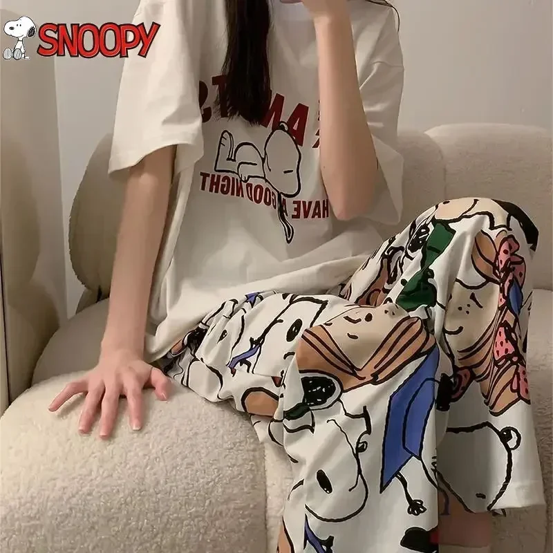 

Cartoon Snoopy Pajamas Japanese Cute Home Clothes Set Short Sleeved Shorts Set Anime Cute Girl Gift Birthday Gift for Friend