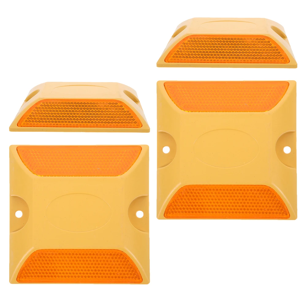 

4Pcs Raised Dual-Sided Reflective Plastic Road Studs Pavement Markers High Visibility Driveway Highway Reflectors