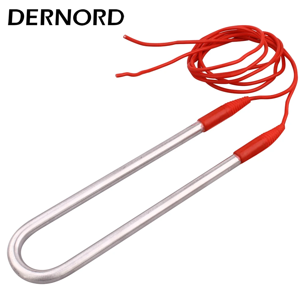 DERNORD 24v U Shape Electric Heating Element for Water 200w/300w/400w/500w DC Immersion Tubular Heater with Water Proof Cable