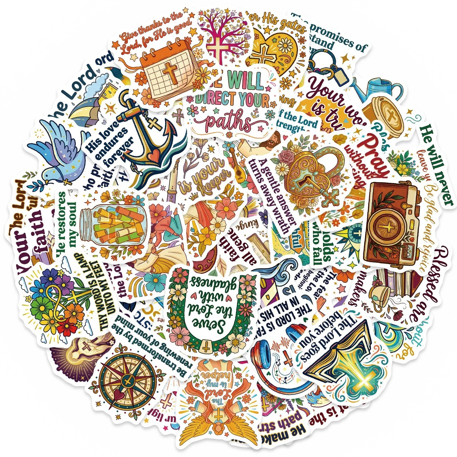 56Pcs Positive Quote Decor Stickers Inspirational Blessing Words Journal DIY Craft Decorative Stickers