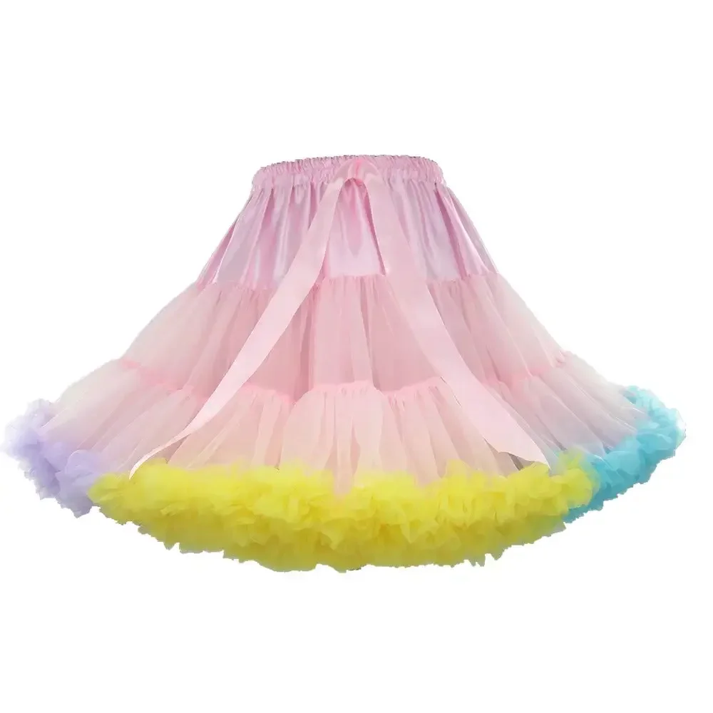 Women's Novelty Tulle Petticoat Tutu Party Multi-Layer Puffy Cosplay Skirt,Ballet Dance Pettiskirts Underskirt,White