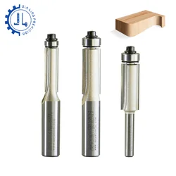 Arden Wood Router Bit Set for CNC 6.35mm Shank Router Bits for Woodworking Flush Trim Router Bit with Top Bearing