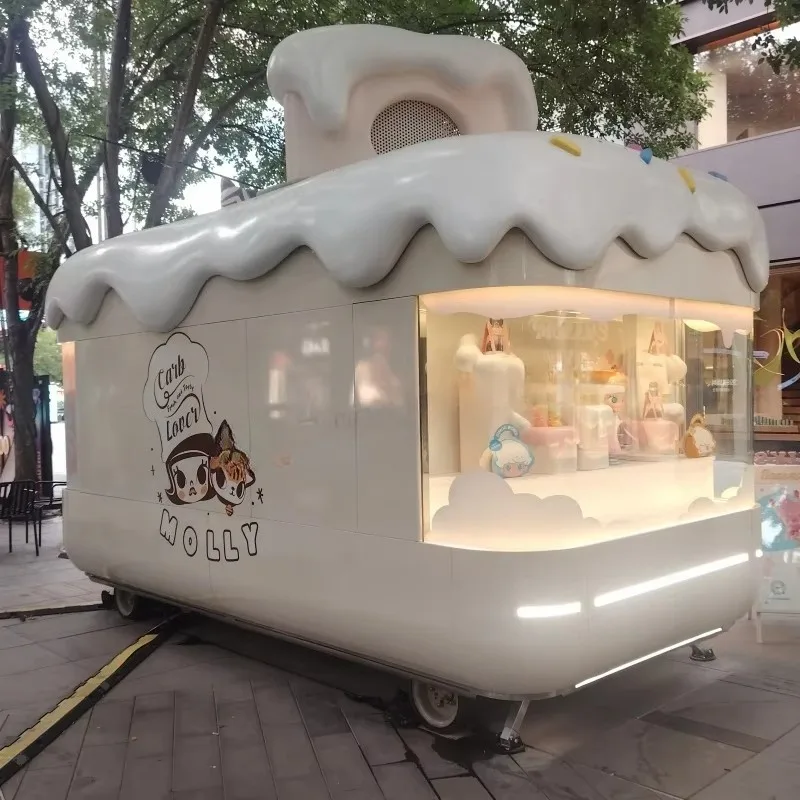 

New Style Burger Food Trailer Retro fully equipped street ice cream cart Customizable Size & Color Fully Equipped Food Truck
