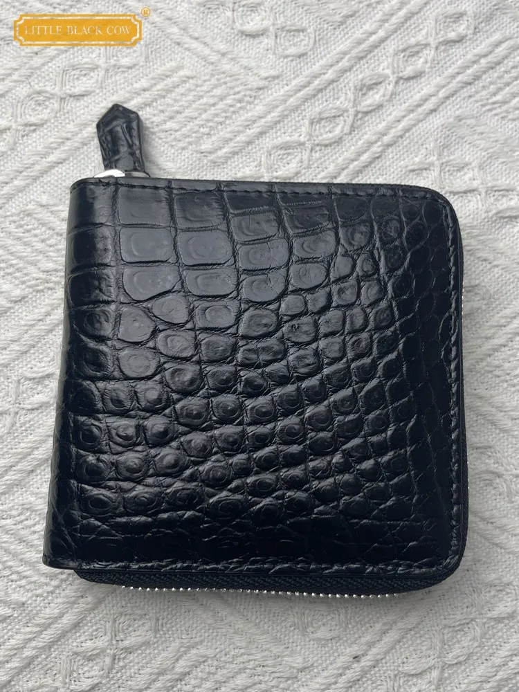 Male Women Fashion Designer Zipper Crocodile Genuine Leather Short Wallet Card Holder Purse Men Lady Casual Cluthes Bag Wallets