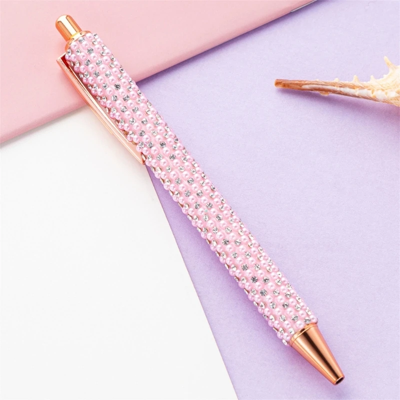 Stylo à bille rétractable avec perles, stylo de signature de bureau, stylo d'affaires, écrire en douceur, cadeau