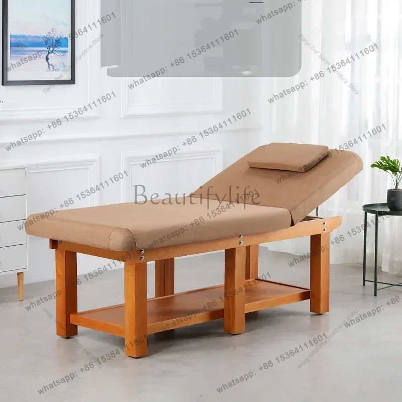 Factory Direct Sales Nordic Beauty Salon Massage Tables Ear Picking And Moxibustion Solid Wood Massage Tables Adjustable Furnitu