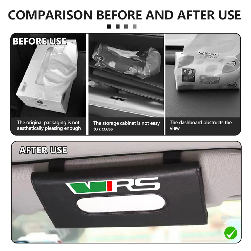 For Skoda Car Sun Visor Tissue Box Holder Auto Interior Storage Decor Accessories VRS Octavia 1 2 3 Rapid Kodiaq Karoq Fabia view 5