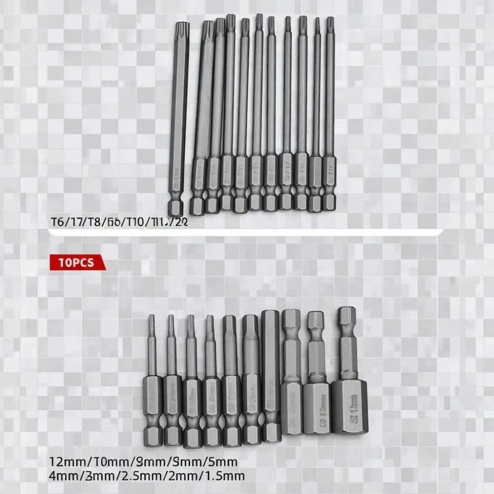 Magnetic Anti Slip Hollow Torx Bits Set Hex Shaft Sandblasted Finish Professional Hardware Repair Tool Accessories