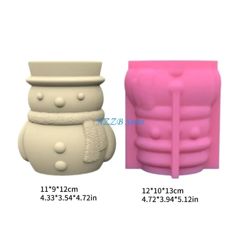 T21F قالب مزهرية سيليكون متعدد الاستخدامات قوالب خرسانة قالب صب سيليكون على شكل رجل ثلج #6