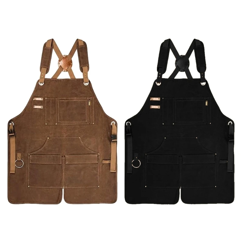 E15A Tool Apron Waxed Canvas Fabric with Pocket Protects From Debris Damage