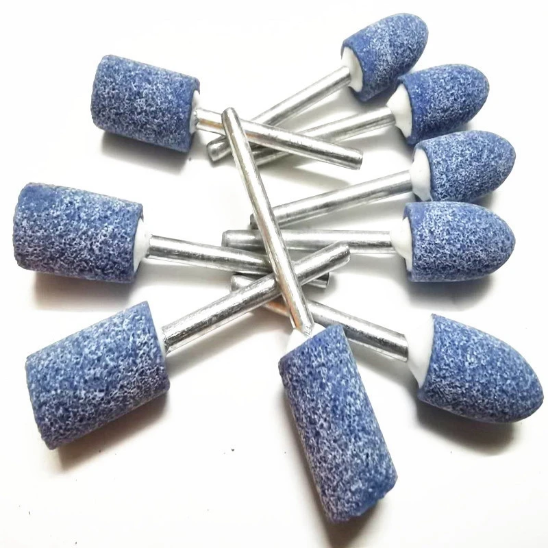 100 pz di 3MM Pole 4-10Mm blu lucidatura testa di molatura Set di punte per trapano in pietra abrasiva per incisione taglio lucidatura