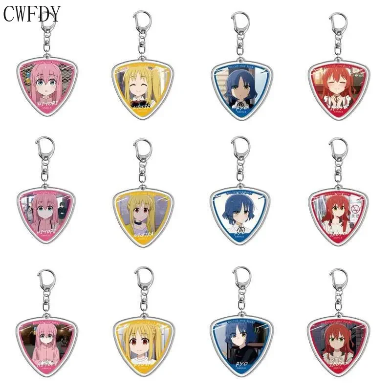 4-12pcs Anime Bocchi The Rock Keychain Gotou Hitori Ijichi Nijika Yamada Ryo Kita Ikuyo Figure Arcylic Pendant Key Chain Jewelry