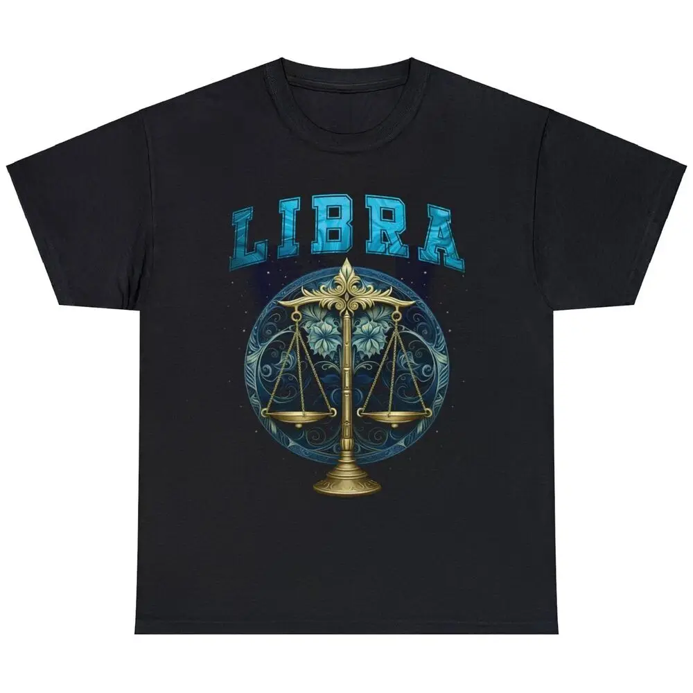 Libra Horoscope Lion Gift Idea, Birthday Gift Unisex T Shirt  Cotton Luxury brand vintage oversized