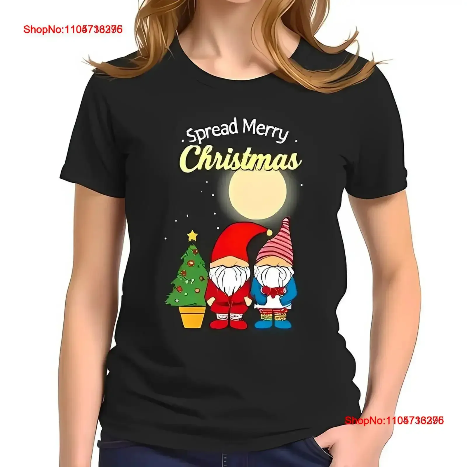 Festive Black T Shirt with Whimsical Design and Spread Merry All cotton vintage Washed homme Comfortable Casual streetwear