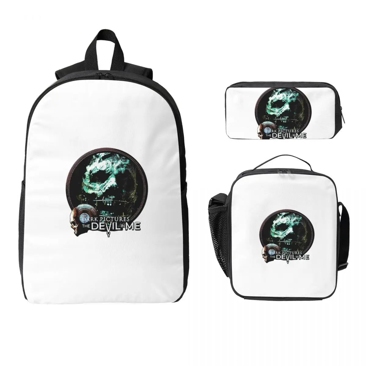 

The Dark Pictures Anthology Game Backpack Student Boy Girls BookBag School Bag Shoulder Bags 3ps Insulated Lunch Bag Pencil Case