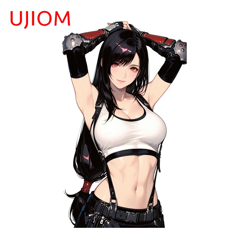 UJIOM Tifa Seductive Girl Wall Sticker Fashionable Creative Personality Scratch Proof Edgy Decal Attractive Living Home Decor