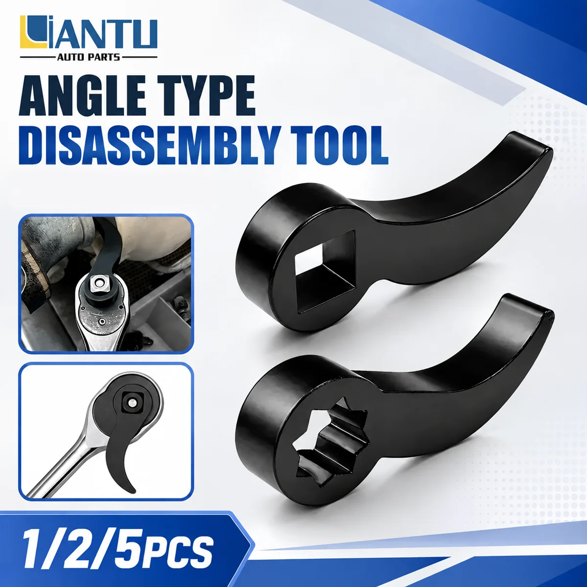 1/2/5PCS Adjustable Angle Wrench Tool Car Repair Disassembly Tool Square Star Socket Removal Tool Steel Forged Auto Repair Tool