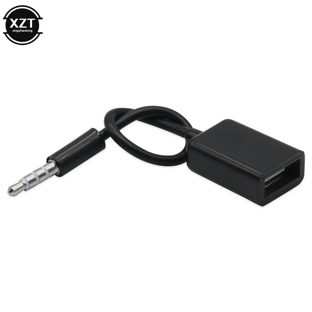 0.2m USB do 3.5mm Aux Audio Kabel żeński do męskiego Jack Adapter do głośników samochodowych Usb Flash Disk Wszystkie urządzenia 3,5 dźwięk Auto