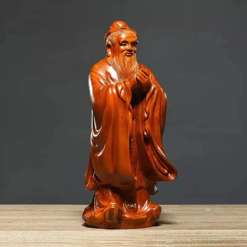 Wooden Carvings of Confucius Ornaments Statues Confucius Saints Rosewood
