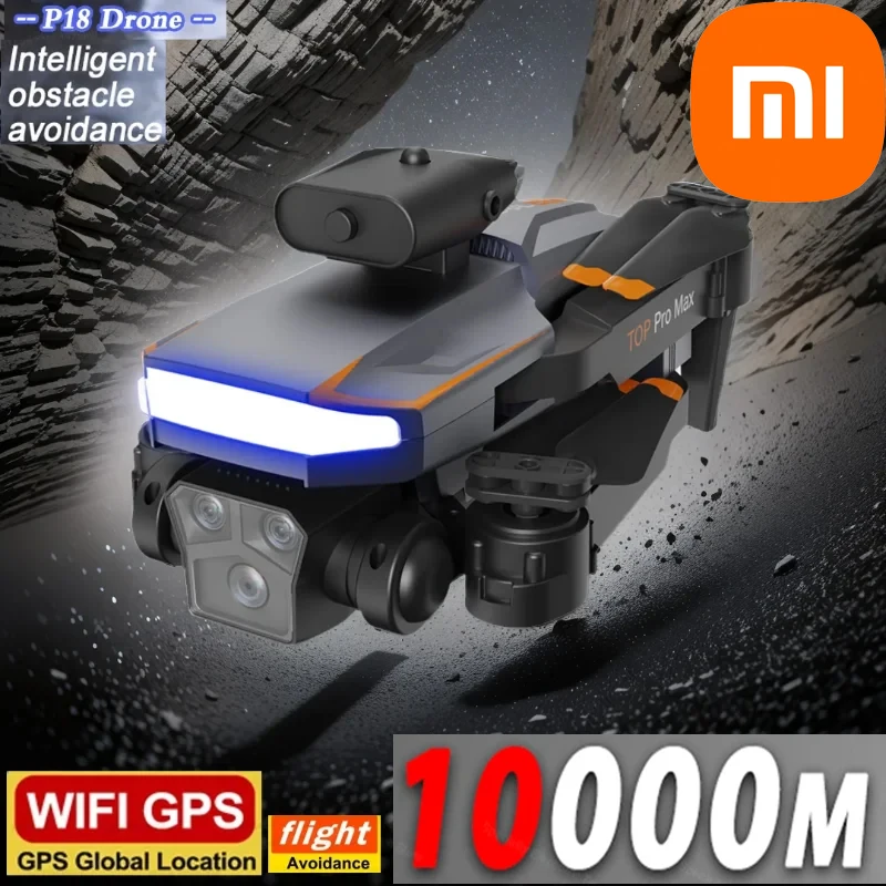 Xiaomi-Drone P18 8K, 4K, Grand Angle, Trois Caméras, GPS, Quadcopter, Localisation de Flux Optique, Évitement d\'Obstacles à Quatre Voies, Jouet