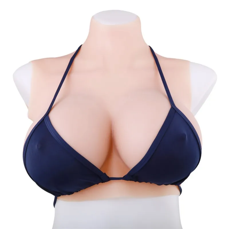 Short high-necked halter bust solid breast prosthesis CD fake breasts fake breasts cross dress silicone breast prosthetic breast