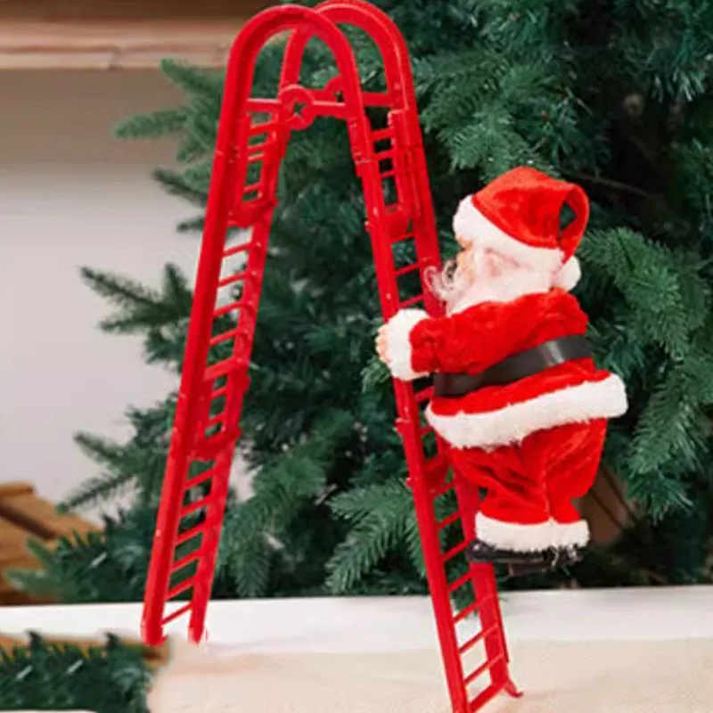 Christmas Rope Climbing Ladder Old Man Electric Toy Craftsman Gift Tree Crafts Elf Pendant Adornos Navidad Garden Decoration