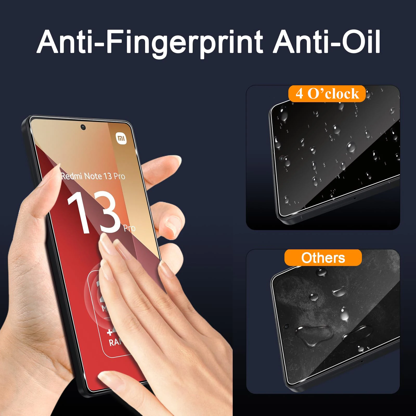 Für Xiaomi Redmi Note 13 Pro Displayschutzfolie aus gehärtetem Glas, Kristallglimmer, 9H HD, klar, transparent, kratzfest – Detail 5